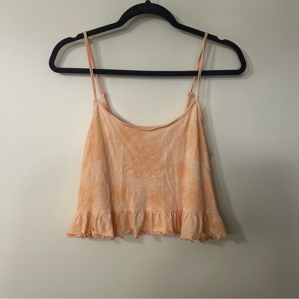 American Eagle Outfitters Orange Ruffled Crop Camisole
